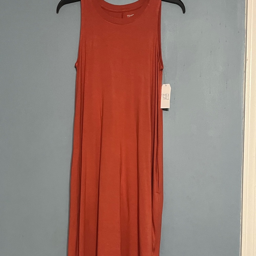 SELLING TIME & TRU TENT DRESS SIZE SMALL COLOR ORANGE 🍊 SLEEVELESS NWT